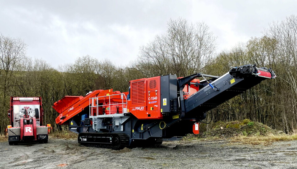 PÅ PLASS: Den elektriske versjonen av Terex Finlay C-1540 er nå på plass hos Mineralteknikk.