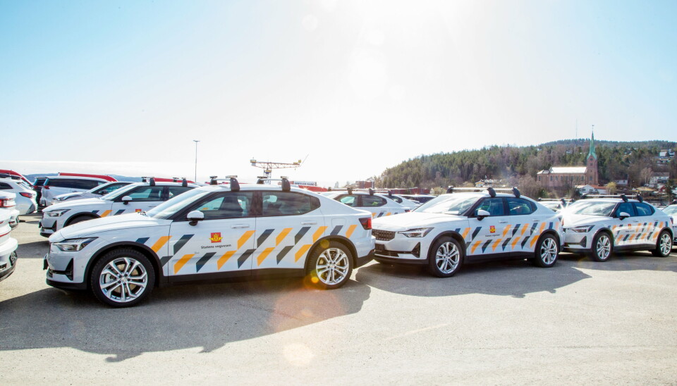 Bilde fra det forrige rekordåret i Drammen - 2021: Nye Polestar til Statens vegvesen.