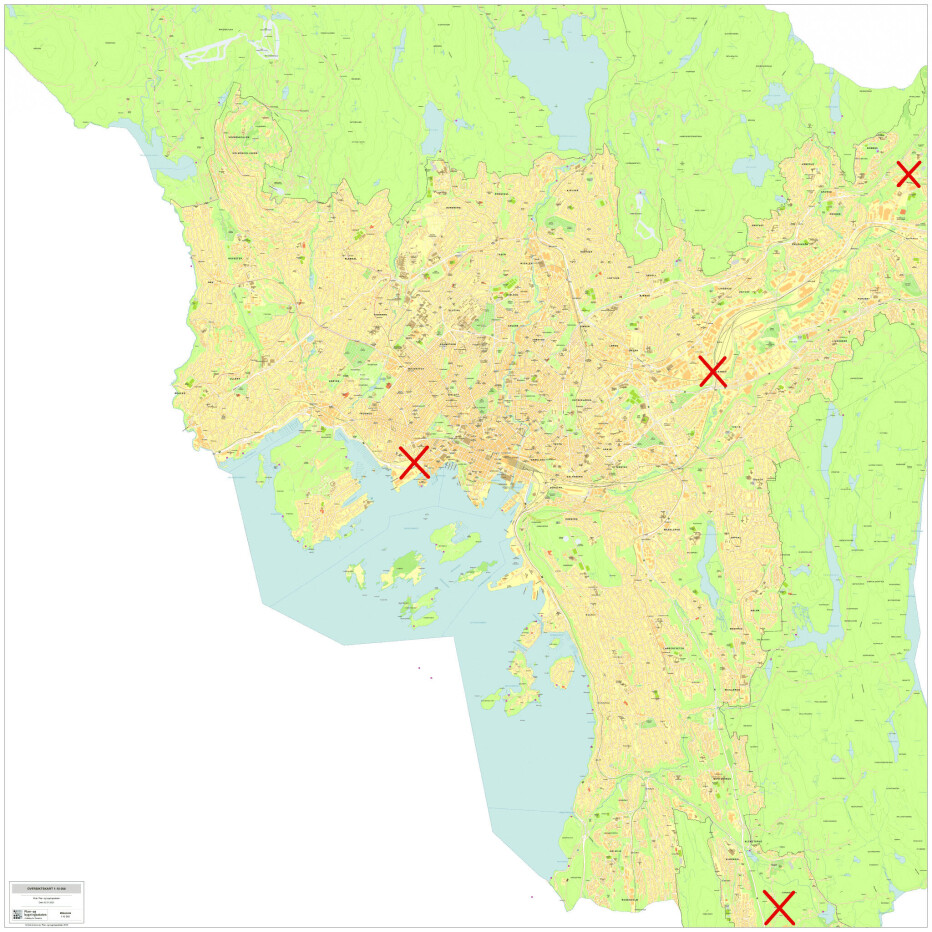 De fire ladestasjonene for tungtransport vil dekke byen fra Rommen i nord, Filipstad i vest til Åsland i sør.