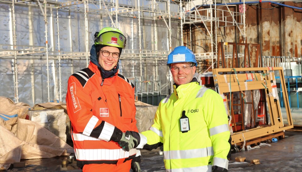 Veidekke f.v.: Direktør Anders Haugen i Veidekke Bygg Oslo og adm.dir. Lars Holm i Oslo S Utvikling. Veidekke f.v.: Direktør Anders Haugen i Veidekke Bygg Oslo og adm.dir. Lars Holm i Oslo S Utvikling.