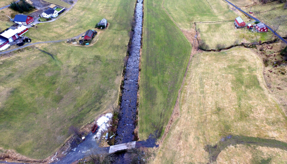 Brekkeelva. Kanalisering og utretting gir dårligere miljøforhold og øker vannets krefter når flommer blir større.