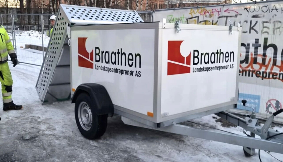 Helelektrisk Flexi Heater teletiningsvogn hos Braathen Landskapsentreprenør AS.
