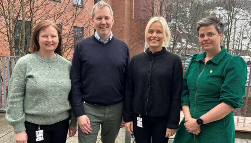 FoU-prosjektet DigiTunnelRens er et samarbeid mellom Statens vegvesen og partene i NORIN. Fra venstre: Lene S. Heier (Statens vegvesen), prosjektleder Sondre Meland (NIVA), Lene Jacobsen (Statens vegvesen) og Carina Hundhammer (NORIN).