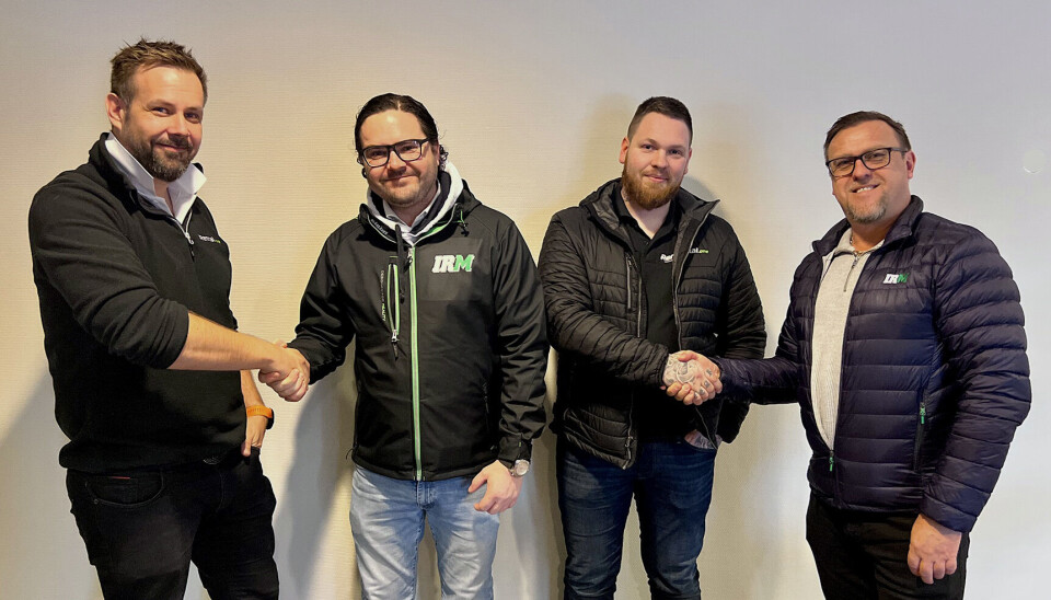 Fra venstre: Kenneth Folkvord (Innkjøp & Utleiesjef i Rental.one), Peder Dahl-Nielsen (adm. direktør i IRM Norge), Thor Stian Hamre (driftssjef i Rental.one) og Jan Heskestad (salgssjef i IRM Norge).