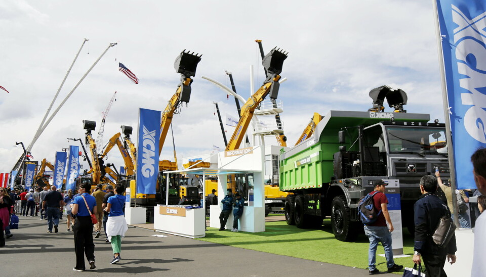 SATSER I NORGE: Kinesiske XCMG er en av verdens største maskinprodusenter. Her fra standen til selskapet på Conexpo i Las Vegas nylig.