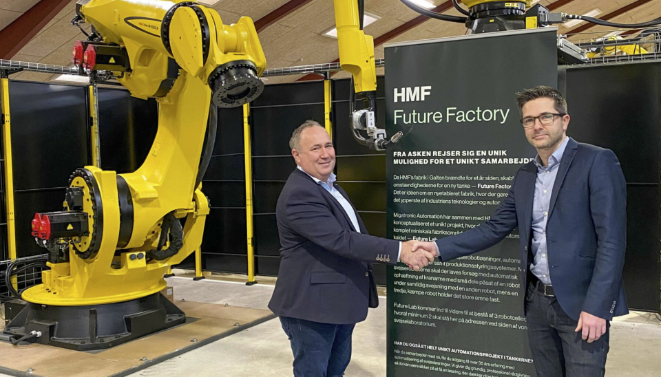 PILOT: Den danske kranleverandøren HMF og leverandøren av robotiserte sveiselinjer Migatronic Automation har bygget en lab som skal teste den fremtidige produksjonslinjen til HMF.