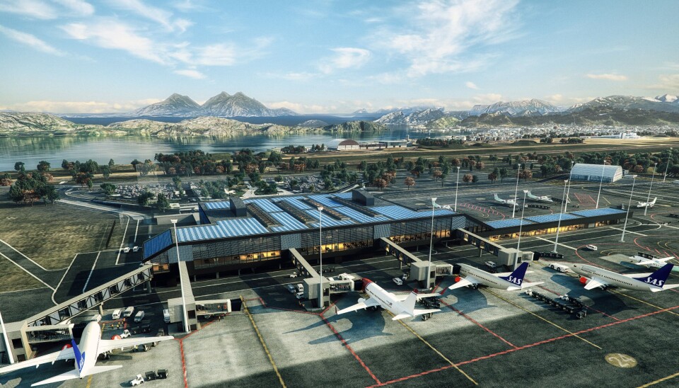 Den kommende lufthavna sett fra sør.