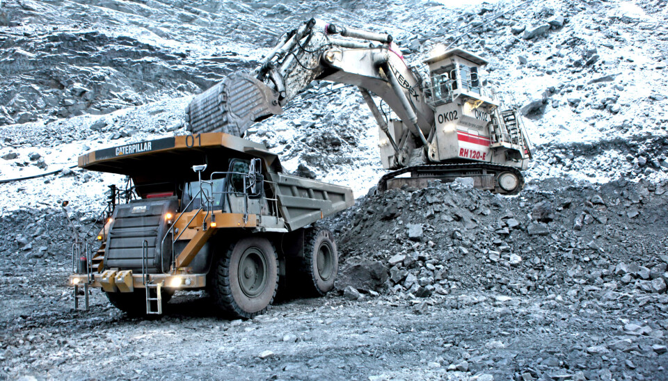 Bilde fra 2015 da det var stor aktivitet i Bjørnevatn-gruven i Sør-Varanger.