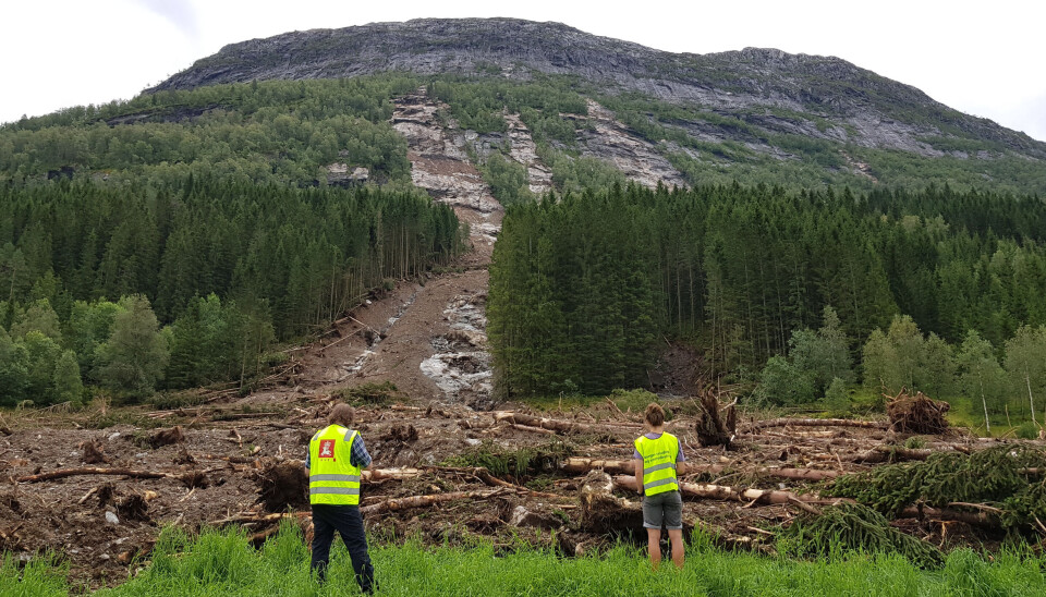 Arkivbilde fra jordskredet i Jølster i 2019.