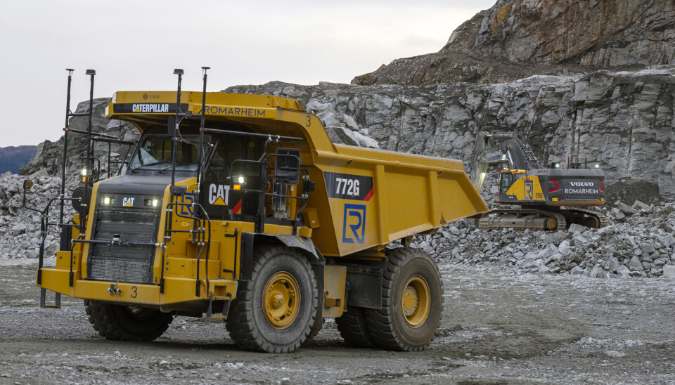 GIR ROS: Norske Steer har utviklet førerløst system som kjøres på Cat 772-tipptrucker hos Romarheim i Norge.