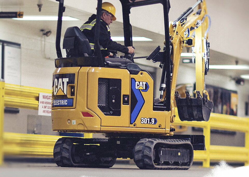 ER PÅ VEI: Den lille elektriske minigraveren Cat 301.9 (2 tonn) er snart klar for markedet sørover i Europa.