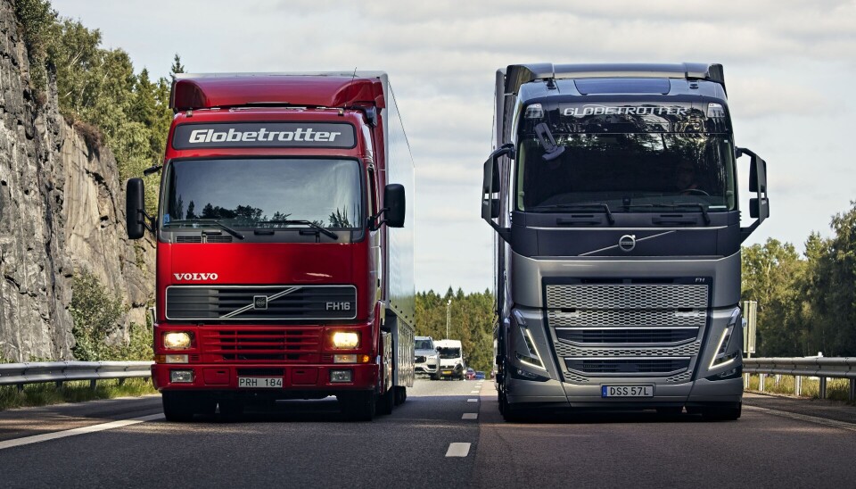 30 ÅR: Tre tiår skiller disse Volvo FH-ene.