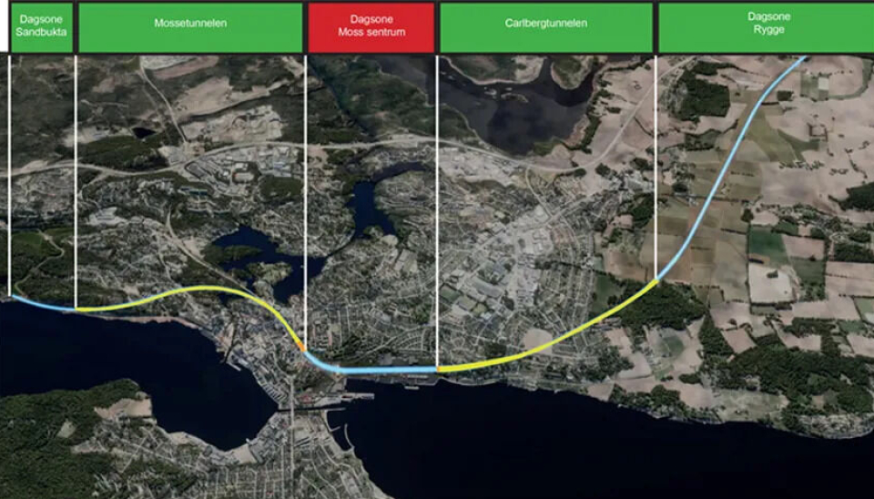 Ni av ti kilometer av dobbeltsporutbyggingen går etter planen. Utfordringene ligger i den 800 meter lange sonen i sentrum i Moss.
