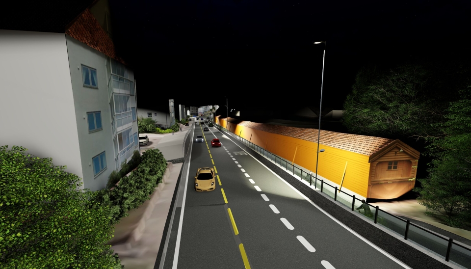 Det skal bygges 2,4 km sykkelvei med fortau i Sandviken langs fylkesvei 577.