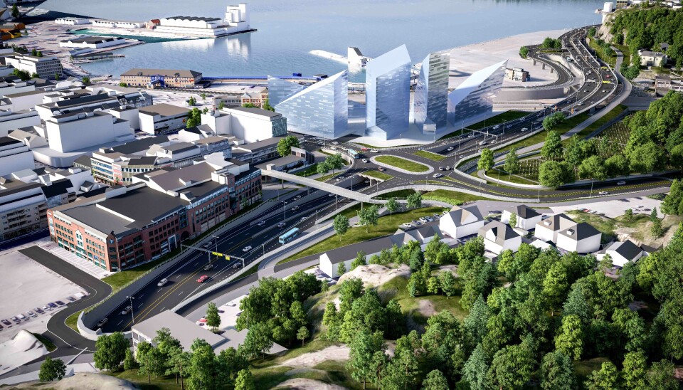 KRISTIANSAND: Nytt veianlegg slik det er planlagt å se ut når det er ferdig.