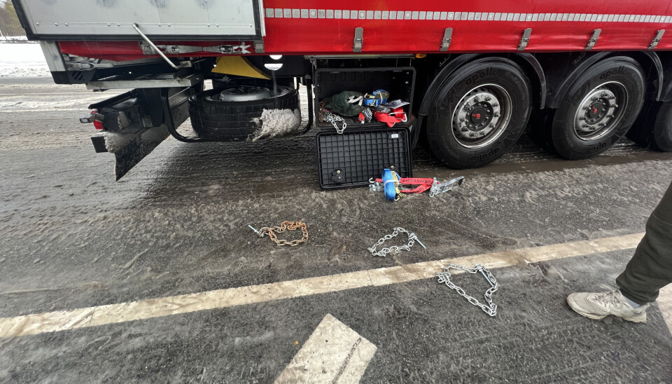 Jo da, sjåføren hadde kjettinger …