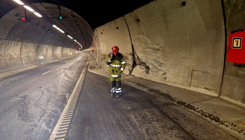 HAVARILOMME: Bilde av skaden som repareres i sørgående løp.