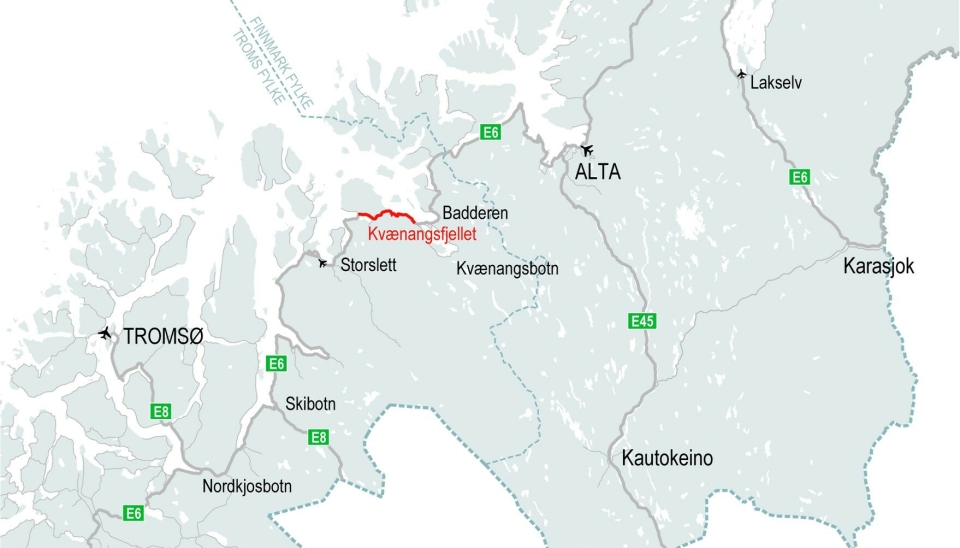 KVÆNANGSFJELLET: Veiprosjektet E6 Kvænangsfjellet ble overført til Nye Veier sommeren 2019. Prosjektområdet er opprinnelig 25 km langt, og strekker seg fra Oksfjordhamn i Nordreisa kommune, og en bit inn i Kvænangen kommune i Troms og Finnmark. LNS er totalentreprenør på prosjektet.