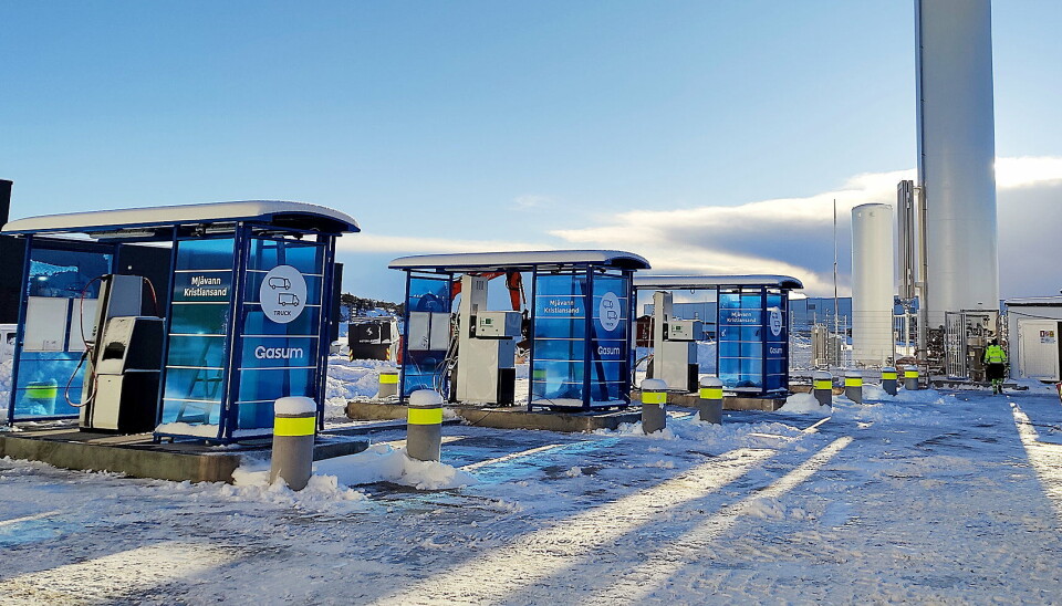 STRATEGISK PLASSERT: Stasjonen i Kristiansand er Gasums sjette LBG-fyllestasjon i Norge. Den er strategisk plassert for å betjene regionens logistikkselskaper, og den legger til rette for langtransport mellom Oslo og Kristiansand.