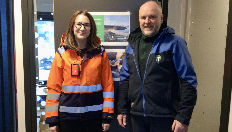 GJERDE-KUNNSKAP: Lisa Gärtner er klima- og miljøleder for Skanska på OPS Hålogalandsveien og fagansvarlig hos HT Gjerde Norge, Ragnar Vikingstad.