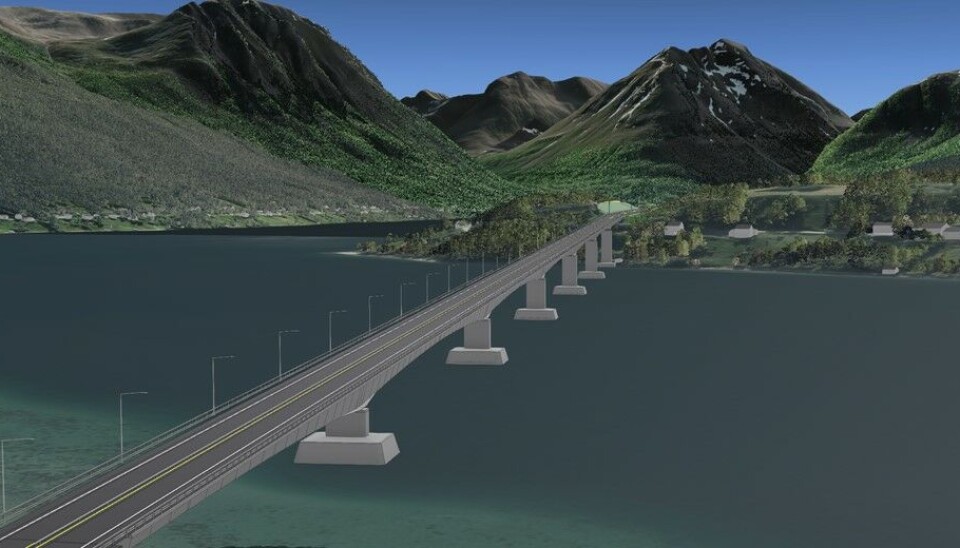 800 METER: Nye Ramsfjordbrua skal bli 800 meter lang. Matrostav har funnet underentreprenør til å utføre fundamenteringsjobben i prosjektet.