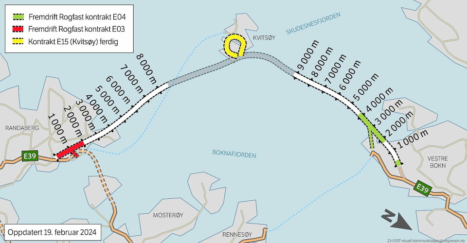 STATUS: Oversiktskart over Rogfast (oppdatert 19. februar 2024).