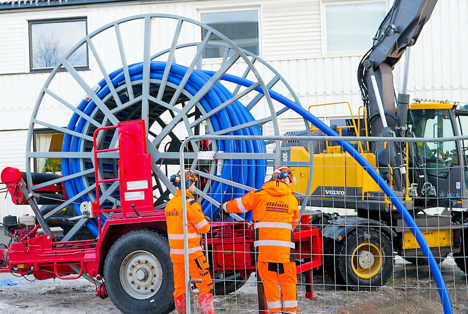 VANN: Rehabilitering av vannledning med tett-tilsluttet PE-rør. Foto: Olimb