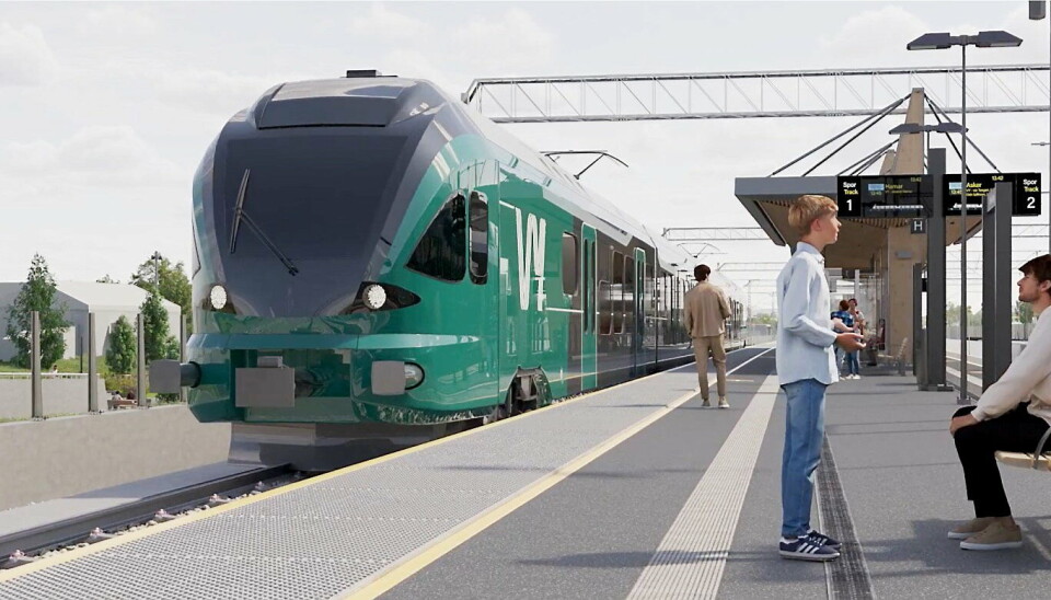 NYE STANGE STASJON: Illustrasjon av hvordan den kan bli seende ut. Illustrasjon: Sweco
