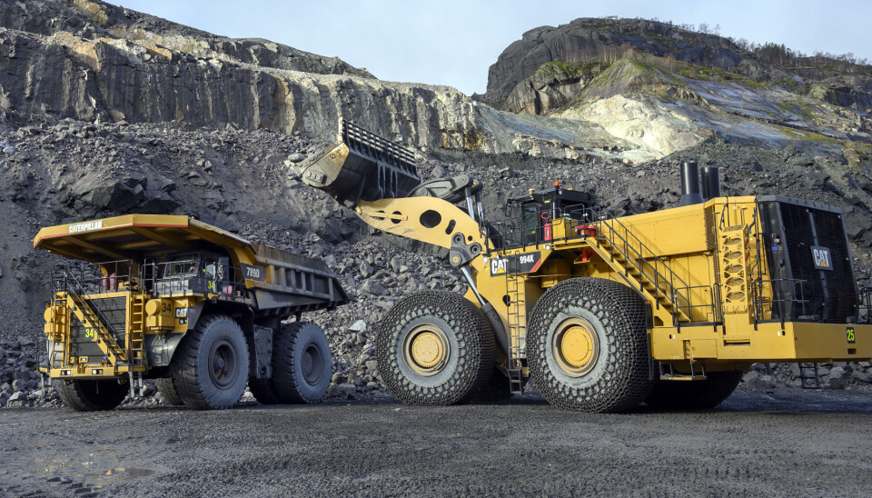 STORT: Norges største gruvemaskiner er i drift i Sokndal. Arkivbilde fra 2019.