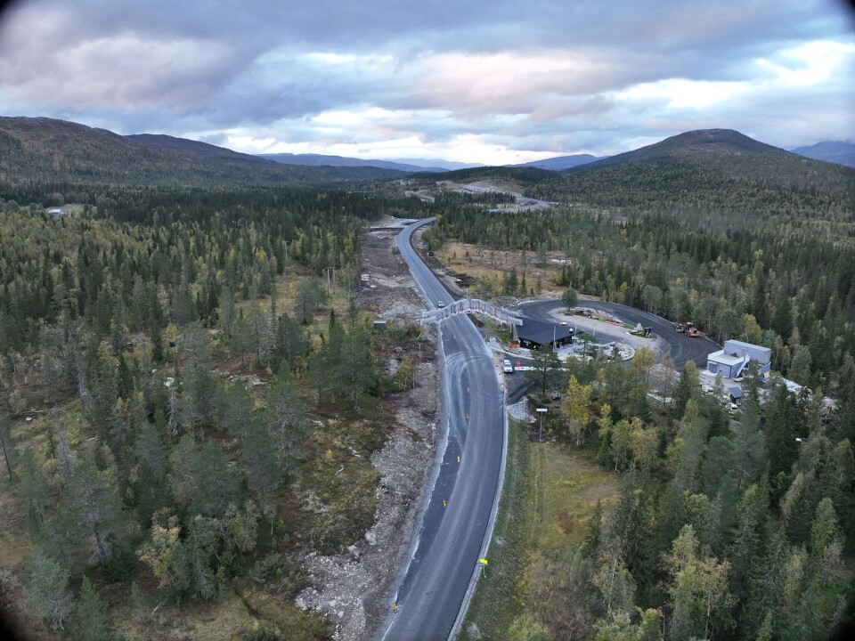 NYBYGGET: E6 Trøndelag grense-Lille Majavatn er nest siste puslebit i gigantprosjektet E6 Helgeland. Her sett fra Nordlandsporten ved fylkesgrensa.